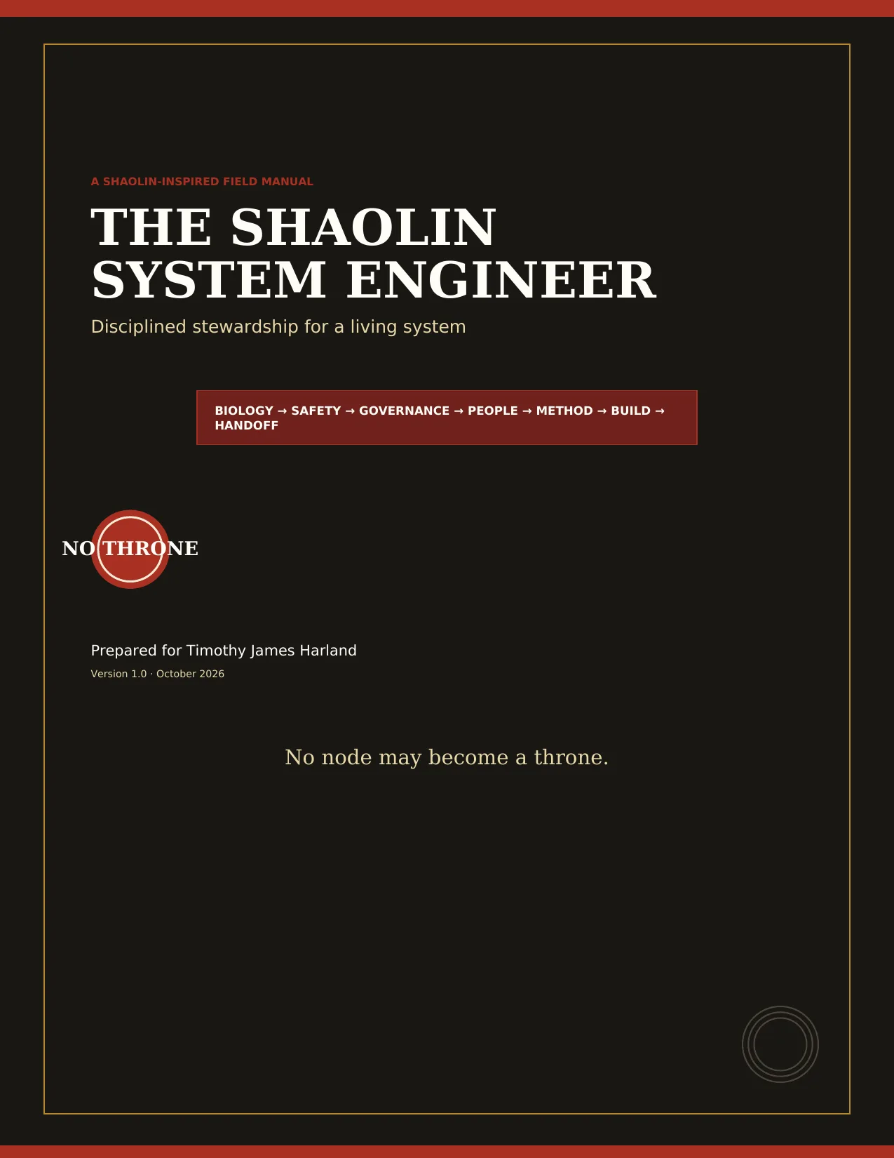 The Shaolin System Engineer Field Manual cover